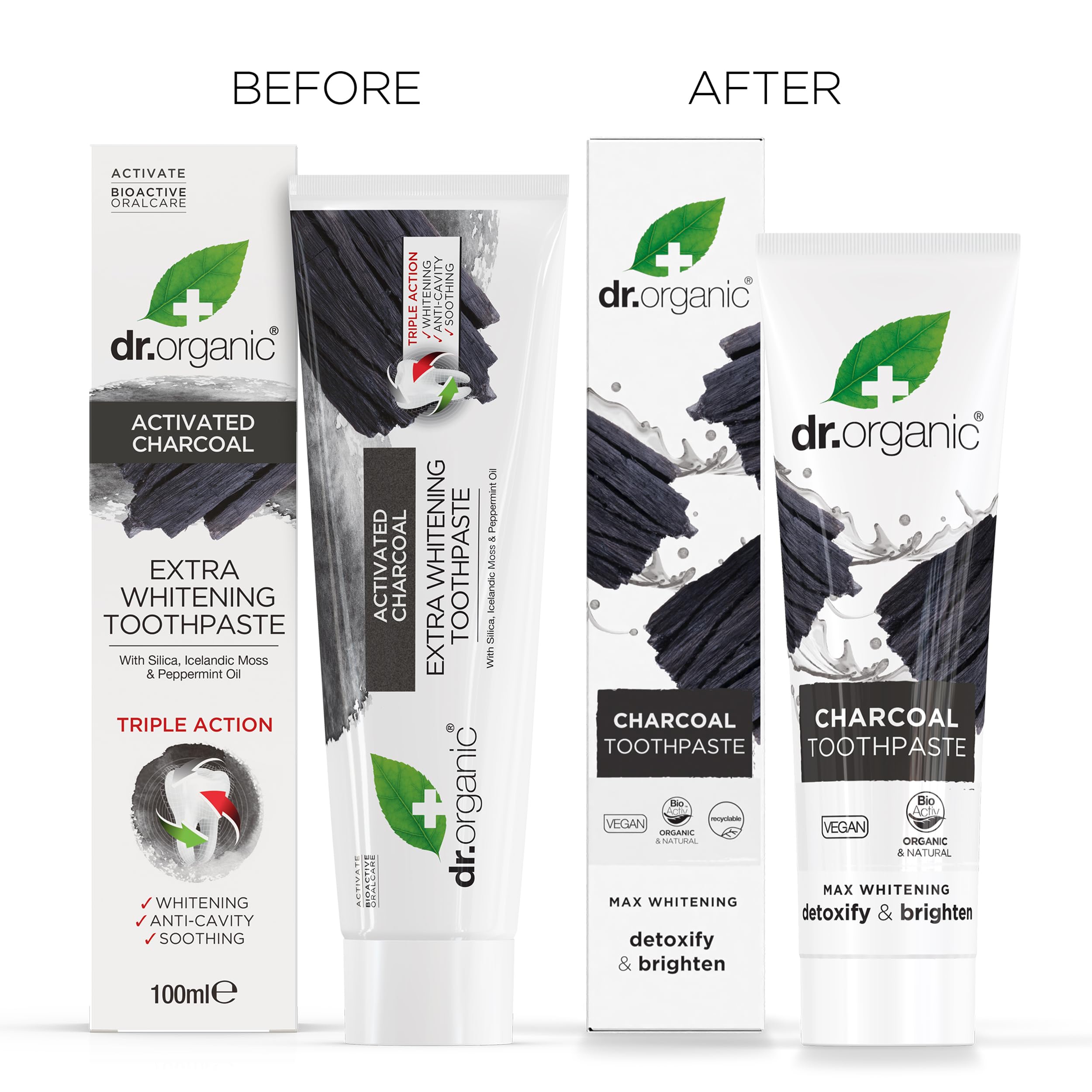 Brushing with Dr Organic toothpaste