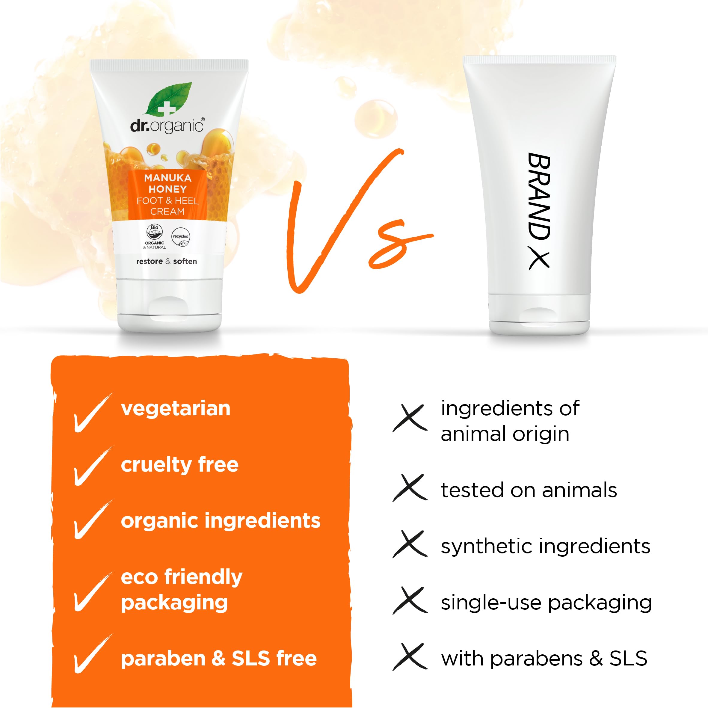 Dr Organic packaging and logo emphasizing recyclable materials