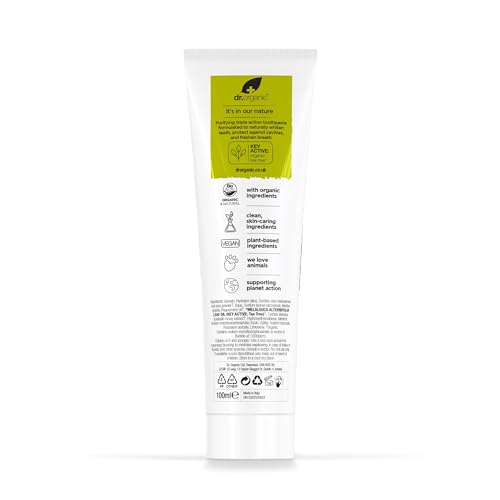 Label showing lemon-mint flavor on toothpaste