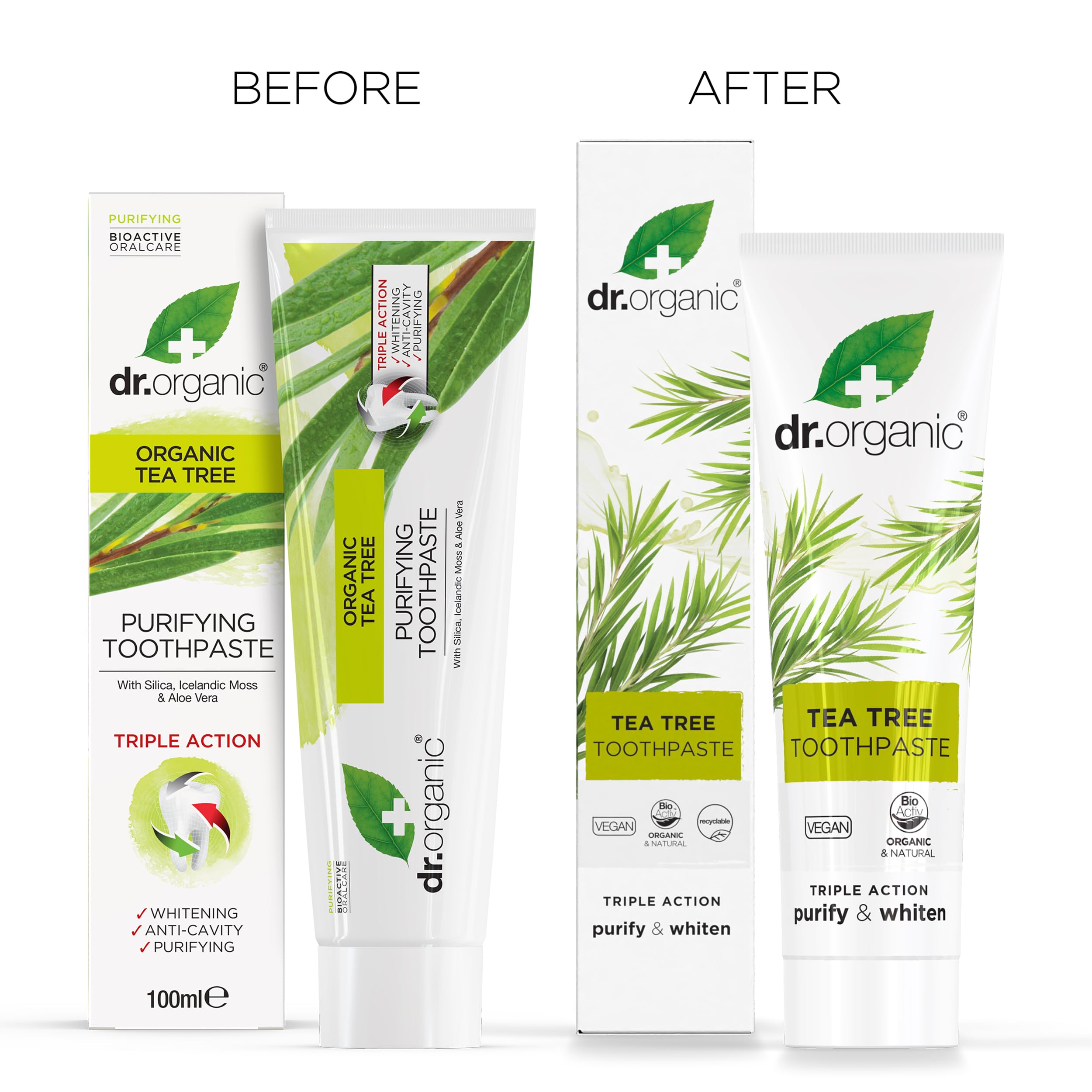 Whitening and fresh breath icons on packaging