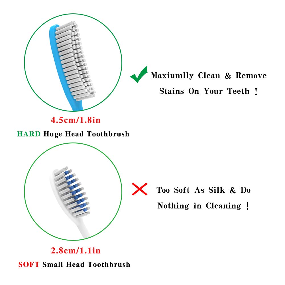 Toothbrush whitening concept with large head against stains