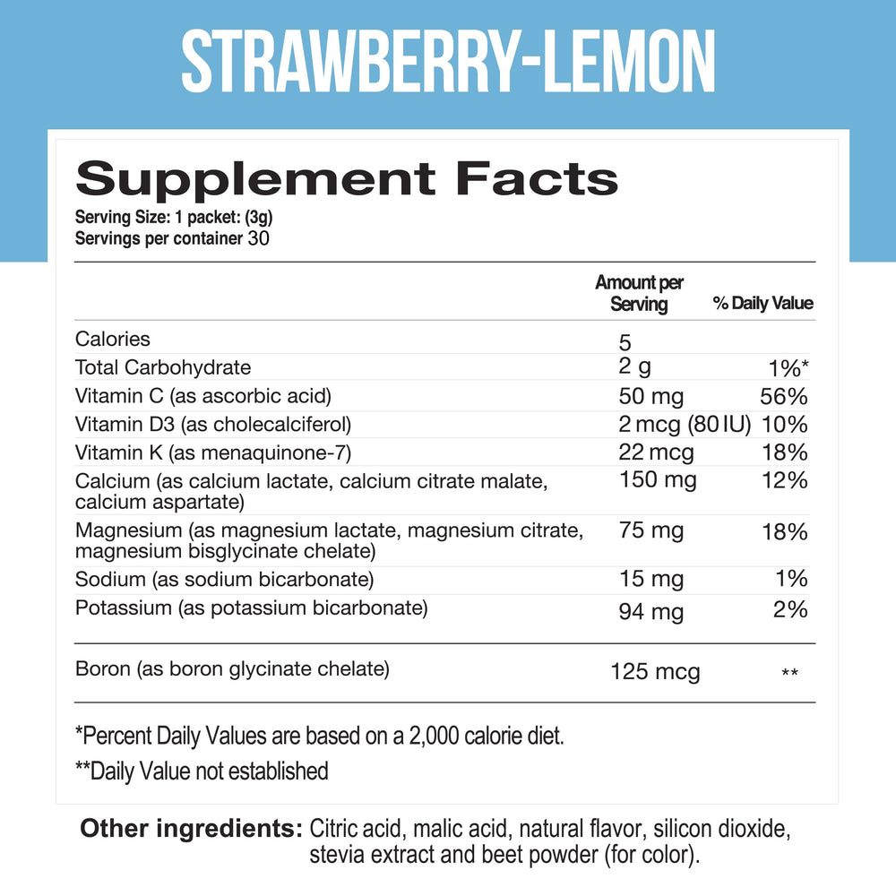 Back/ingredients panel of Cal-Mag Vites packaging
