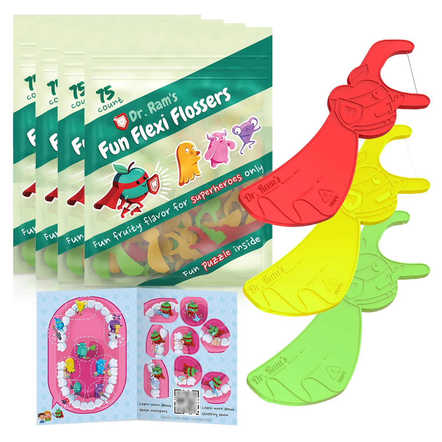 Dr. Ram's Fun Flexi Flossers for Kids 300-count package
