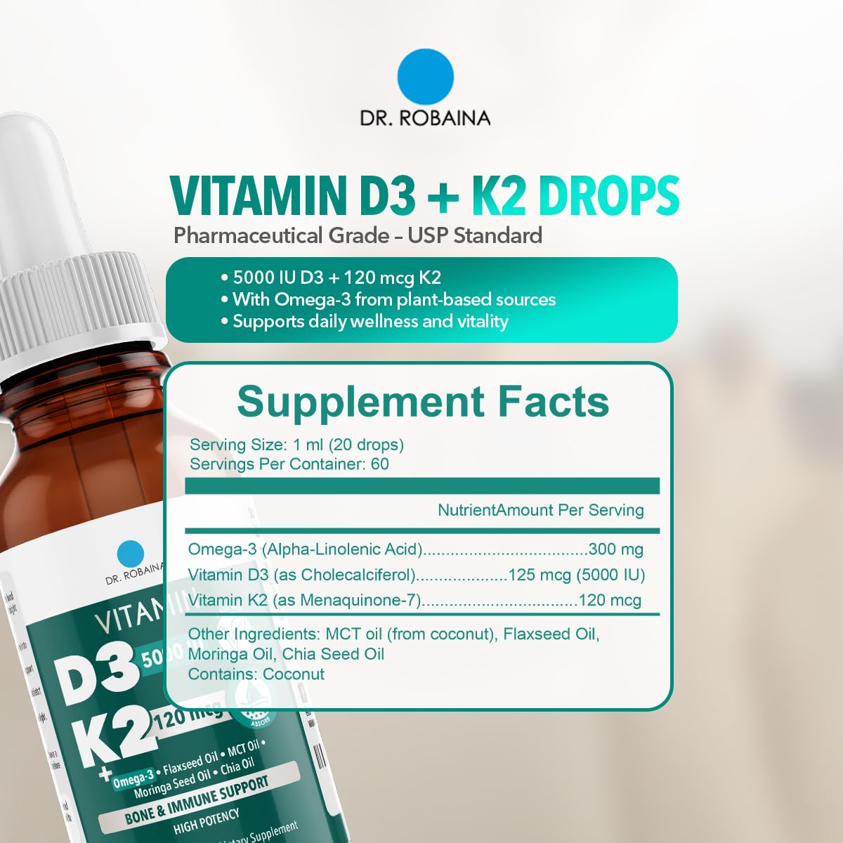 Daily use dropper held for sublingual administration