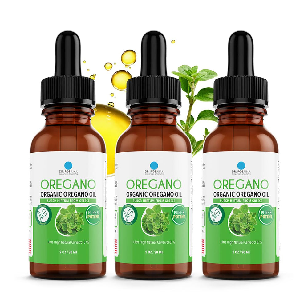 Dr. Robaina Organic Oil of Oregano Drops bottle with 87% carvacrol
