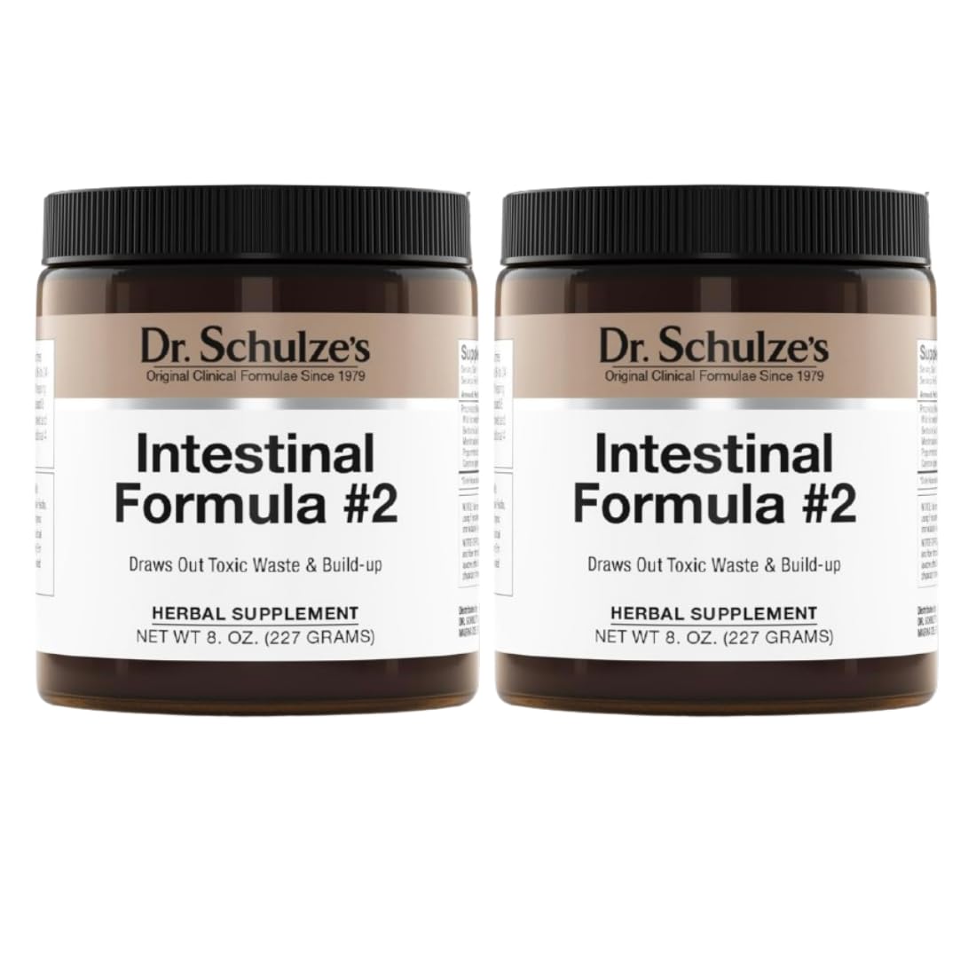 Dr. Schulze's Intestinal Formula #2 bottle front showing plant-based colon cleanse benefits