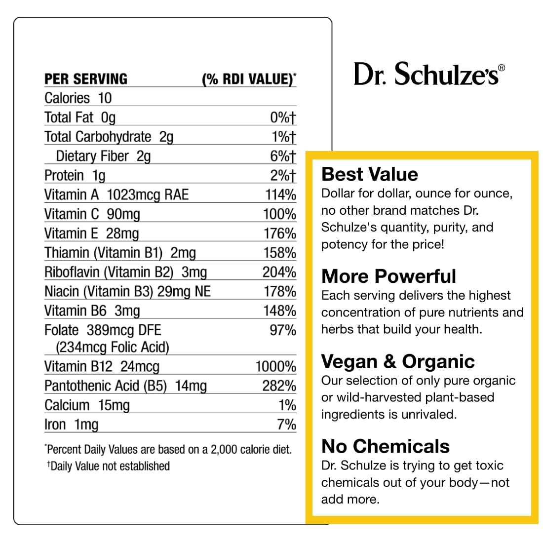 Close-up of Citrus Pineapple flavored SuperFood 100 packaging