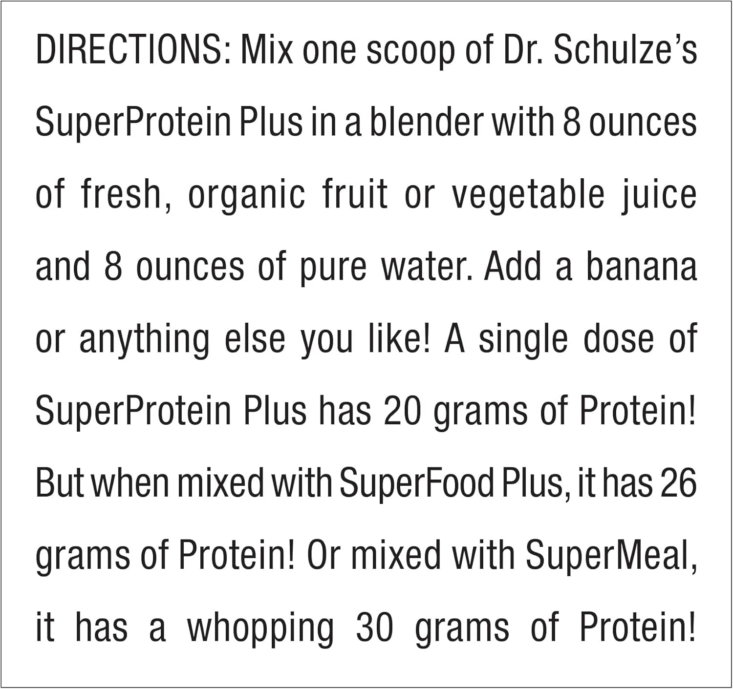 Graphic illustrating 20g protein per serving in SuperProtein Plus