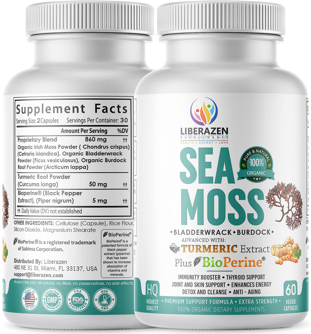Dr. Sebi-inspired seamoss ingredients illustration