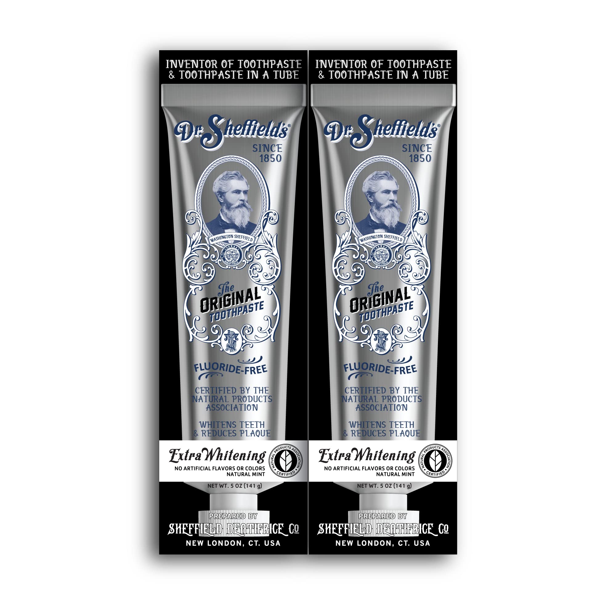 Dr. Sheffield’s Certified Natural Toothpaste Extra-Whitening 2-Pack - front view