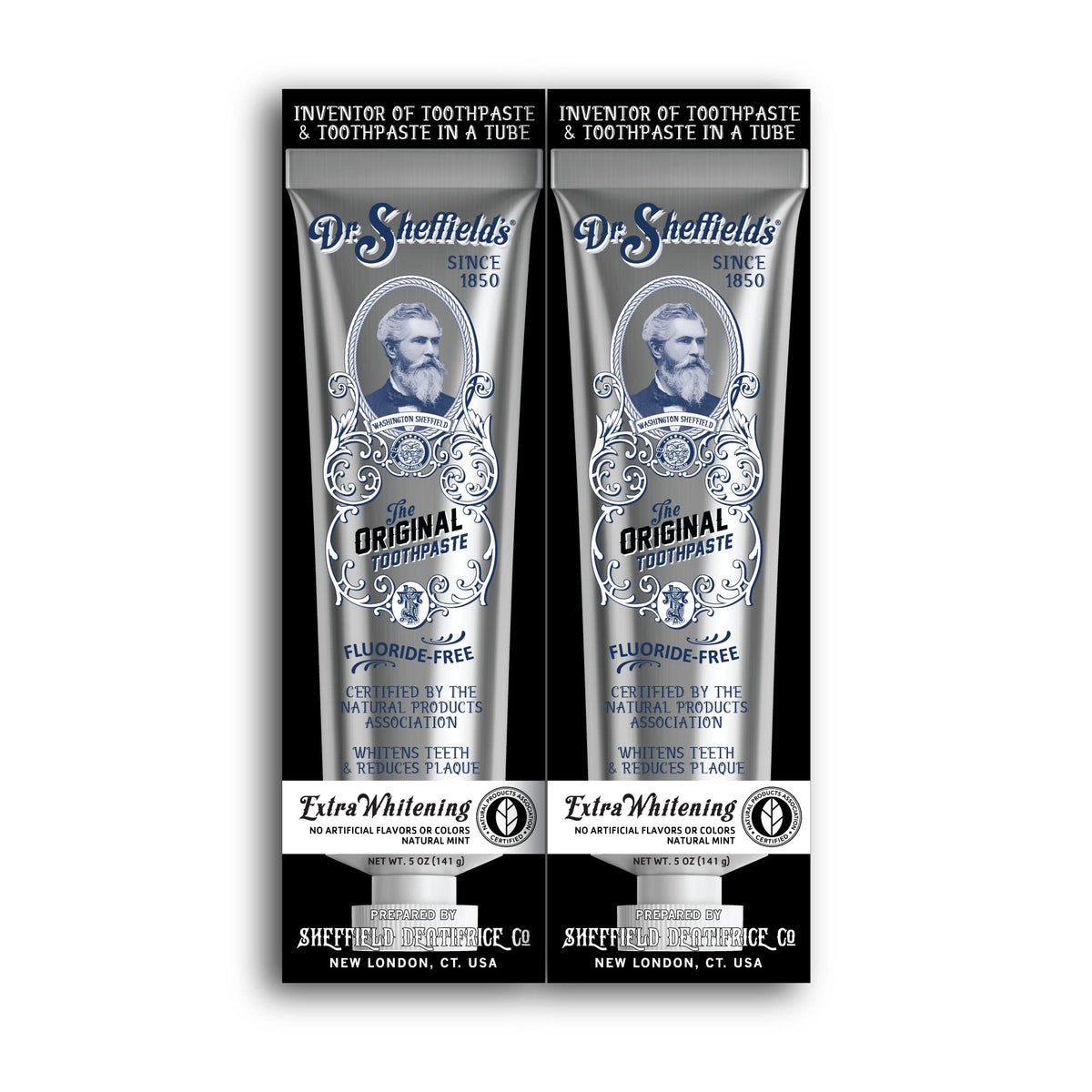 Dr. Sheffield’s Certified Natural Toothpaste Extra-Whitening 2-Pack - front view