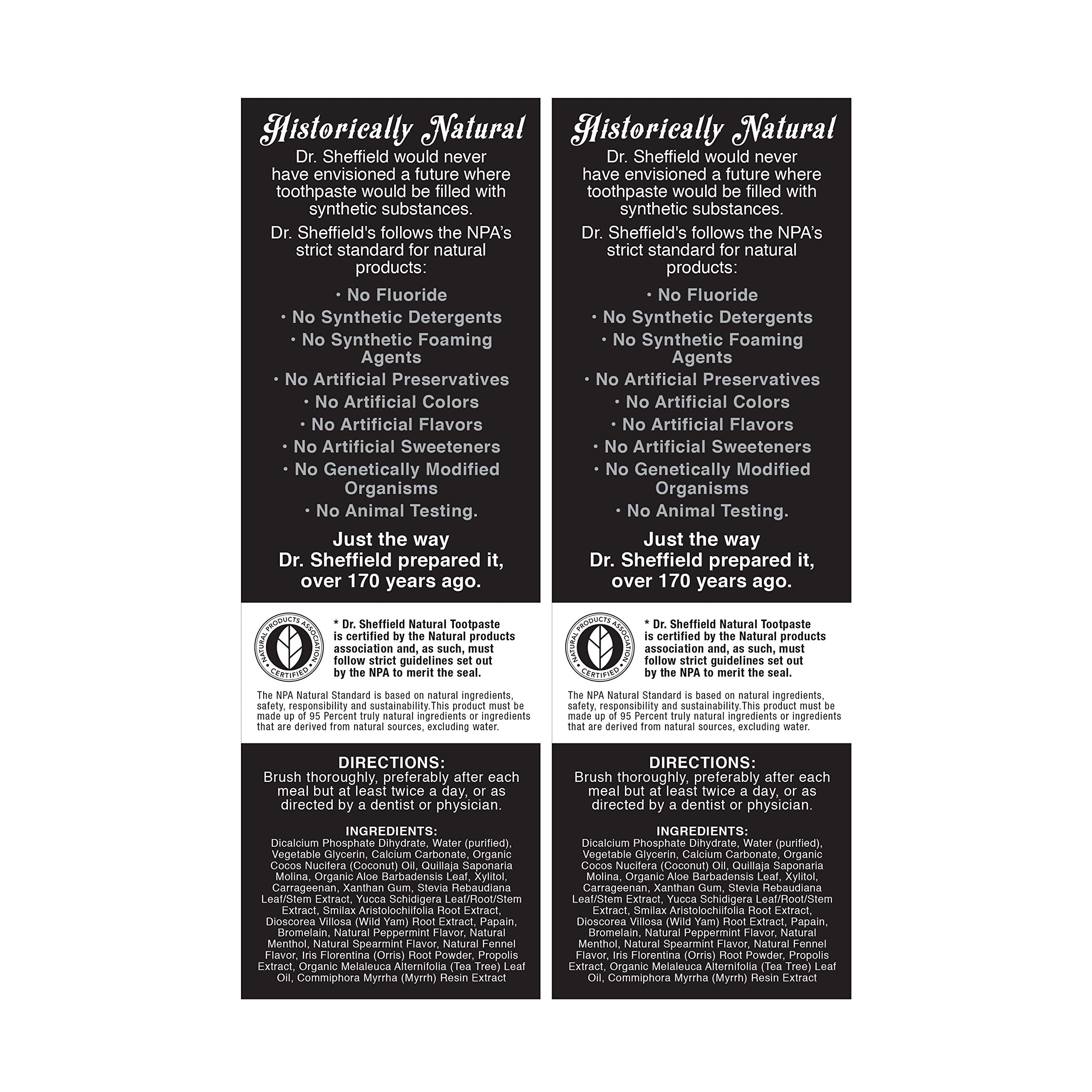 Dr. Sheffield’s Natural Toothpaste Extra-Whitening 2-Pack - side view