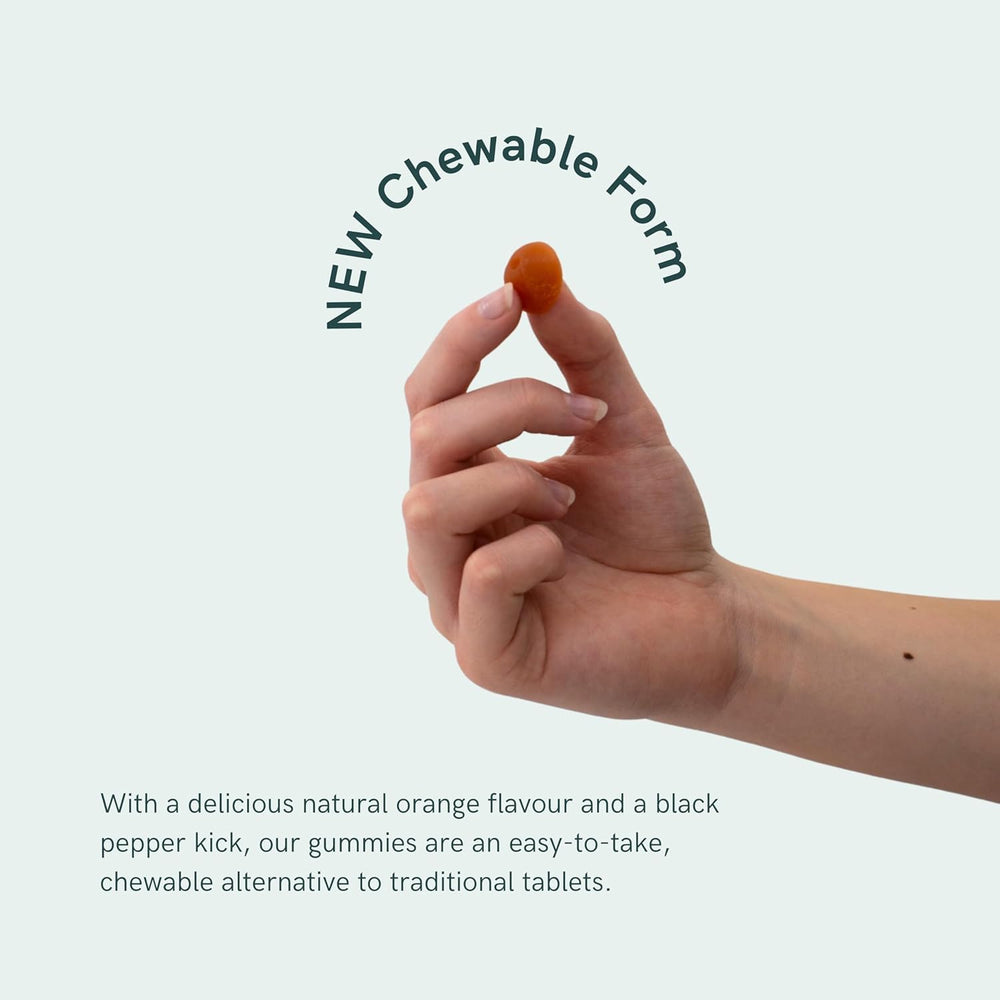 Close-up of a single chewable gummy