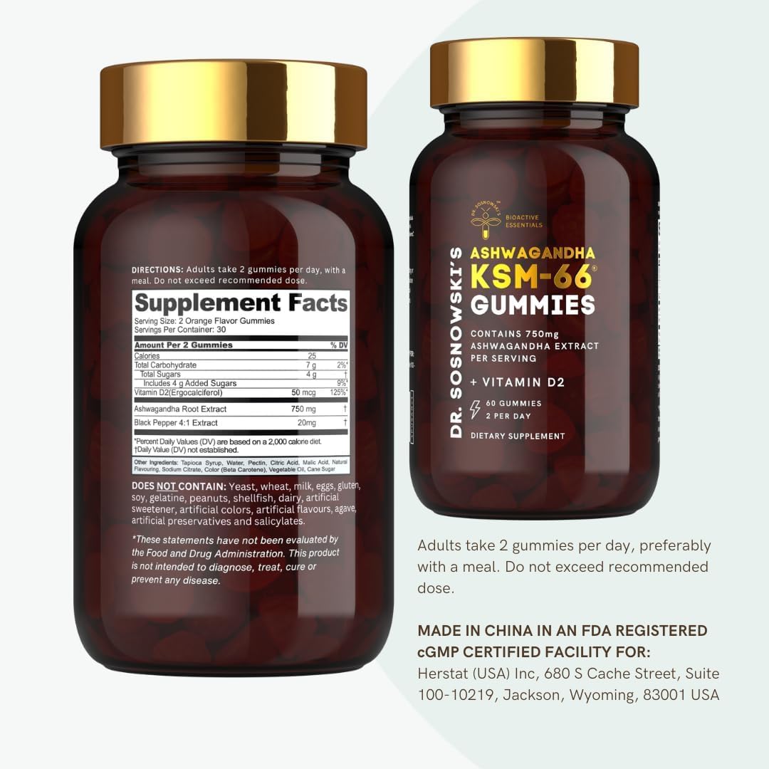 60 gummies per bottle packaging side view