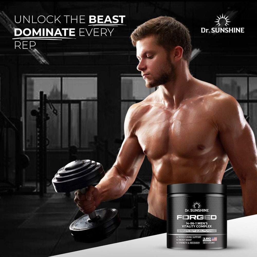 DR. SUNSHINE Forged 14-in-1 Shilajit fenugreek and tribulus for wellness.