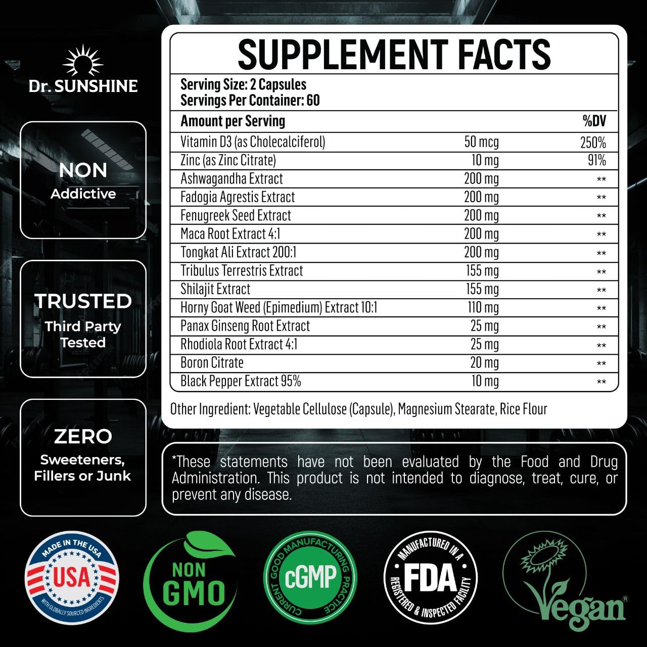 DR. SUNSHINE Forged 14-in-1 Shilajit product on shelf indicating quality.