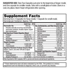 Close-up of Dr. Tennant's Digestive Enzymes capsules