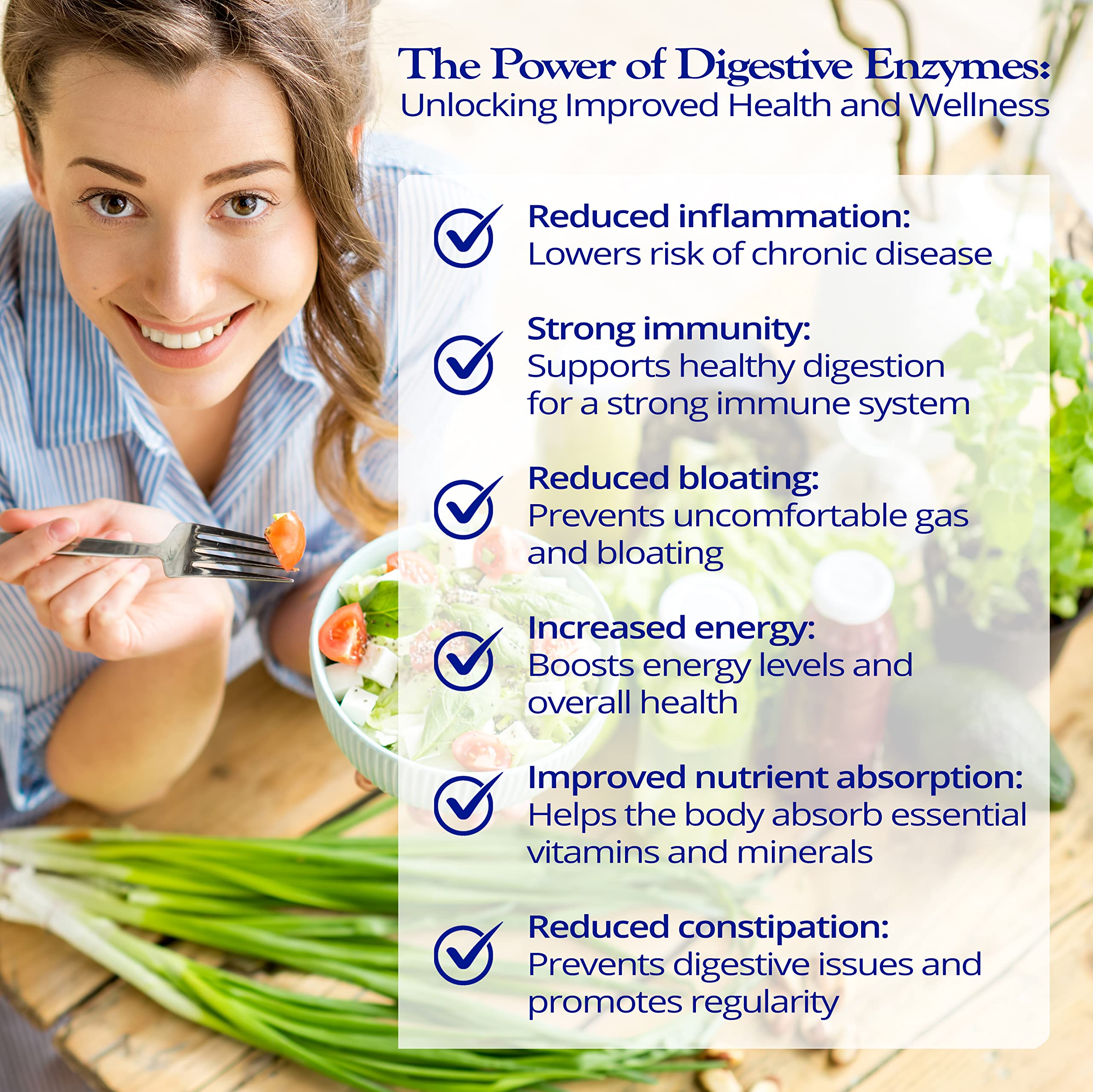 Illustration of the 27-enzyme blend in Dr. Tennant's Digestive Enzymes