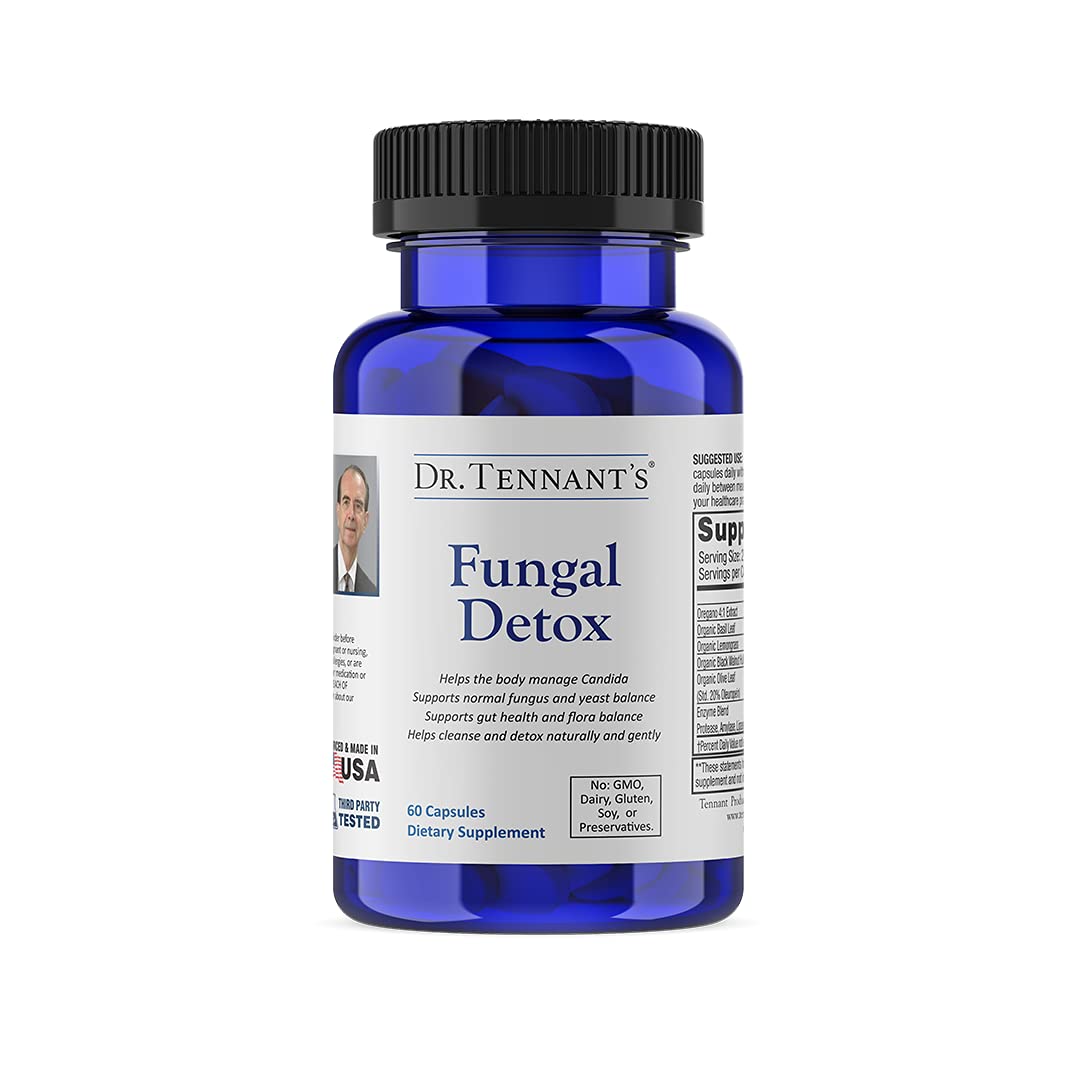 Bottle of Dr. Tennant's Fungal Detox with capsules