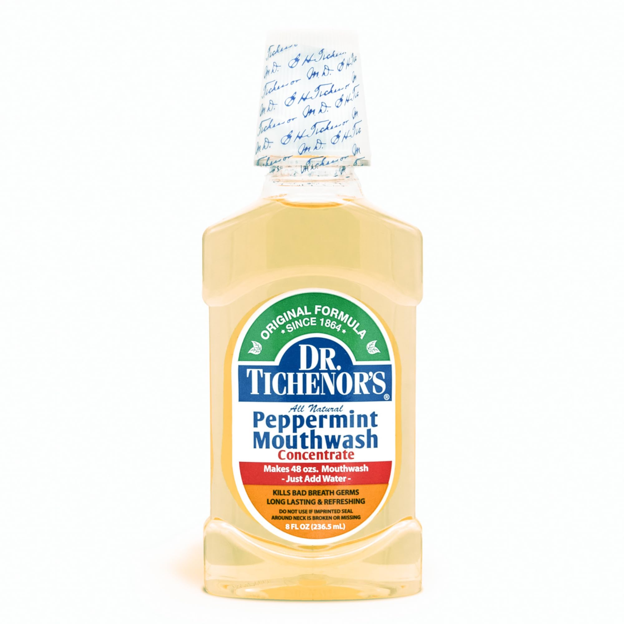 Dilution instructions for Dr. Tichenor's mouthwash concentrate