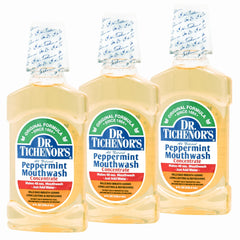 Dr. Tichenor's Peppermint Mouthwash Concentrate 3-pack 8 oz bottles (front view)