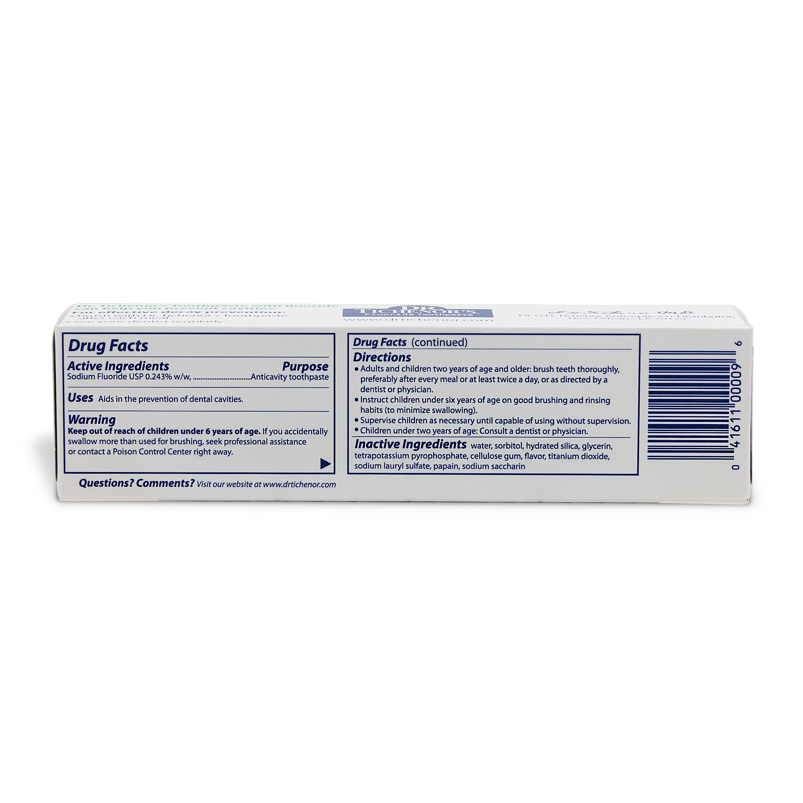 Close-up of Dr. Tichenor's toothpaste tube
