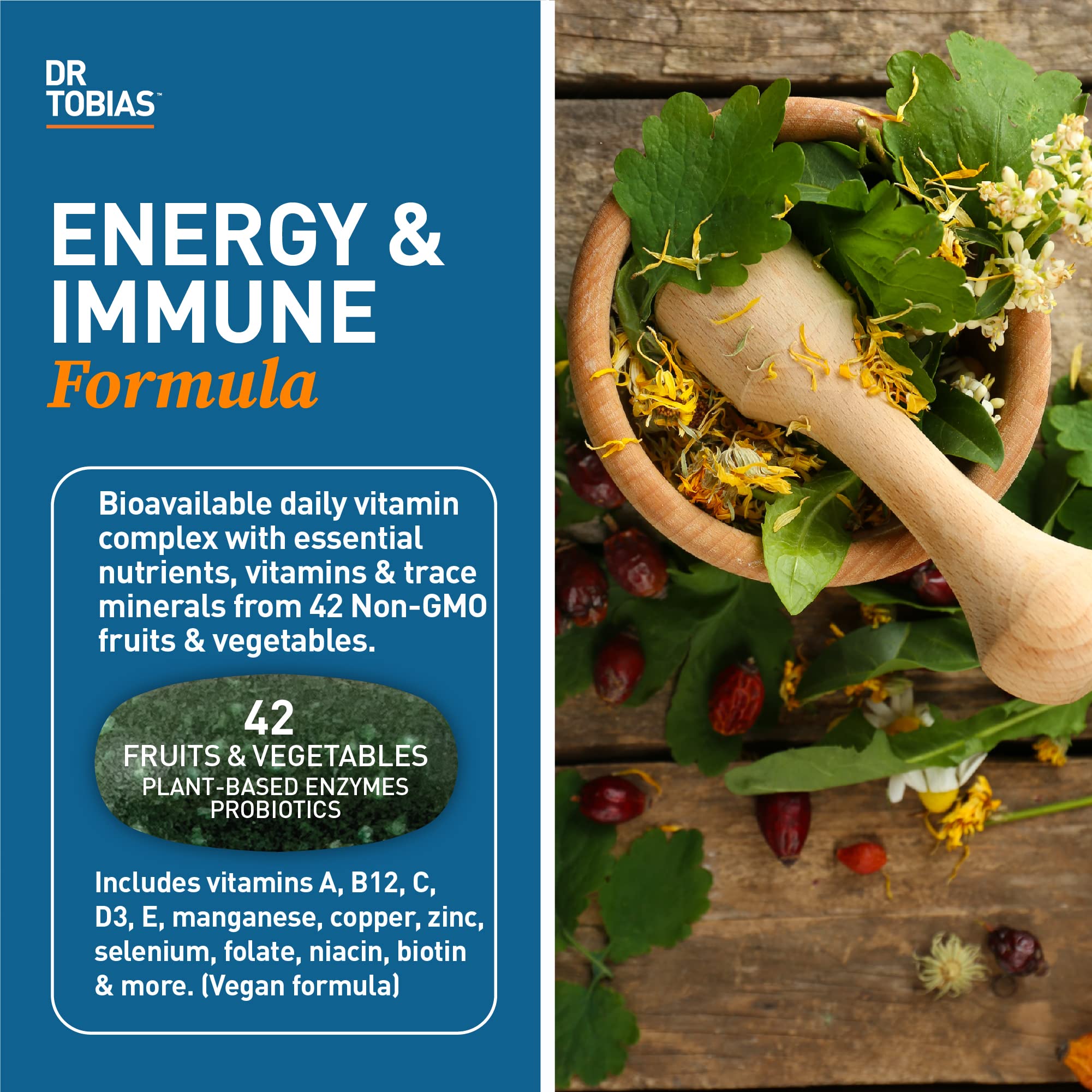 Ingredients chart for Dr. Tobias multivitamin