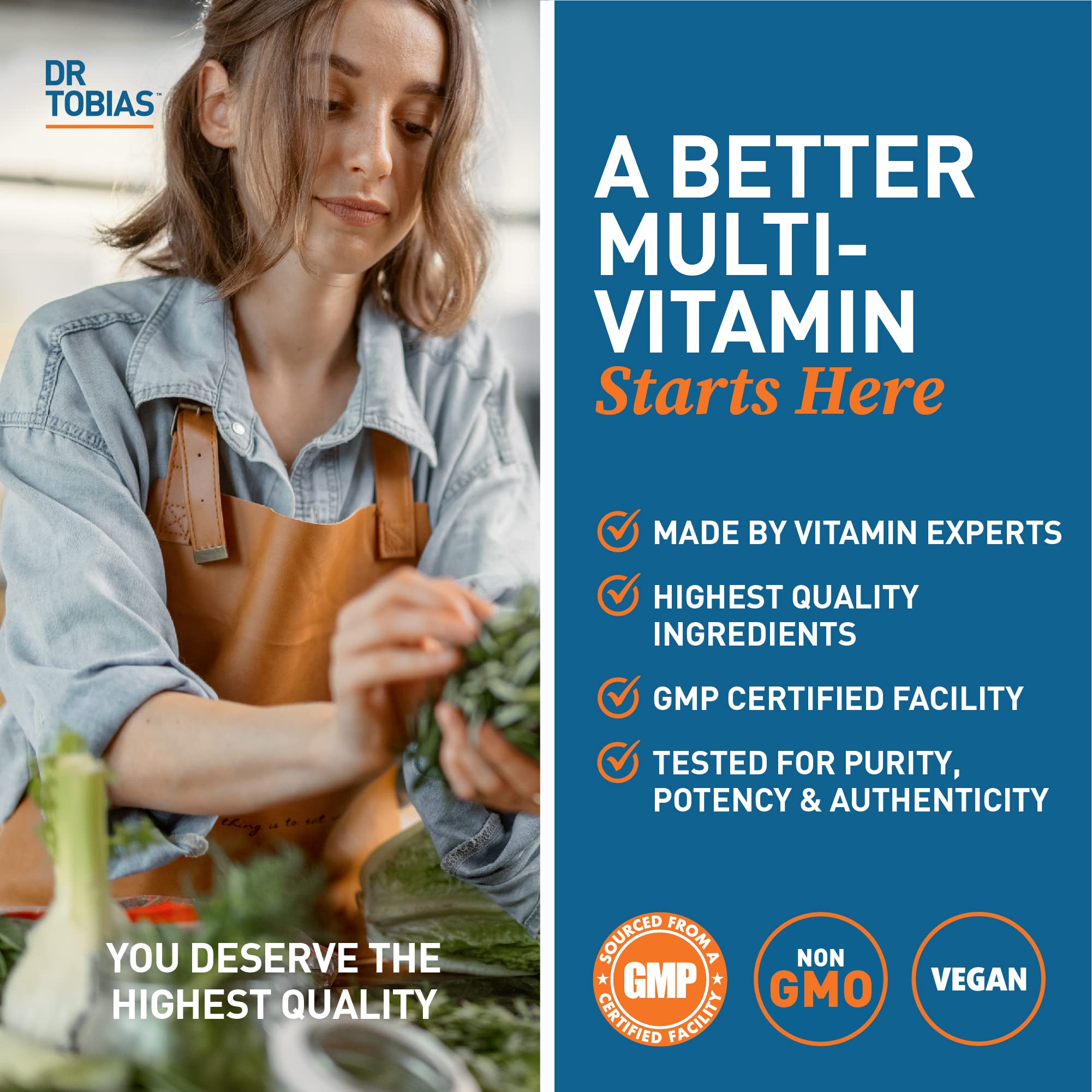 Vegan Non-GMO multivitamin packaging
