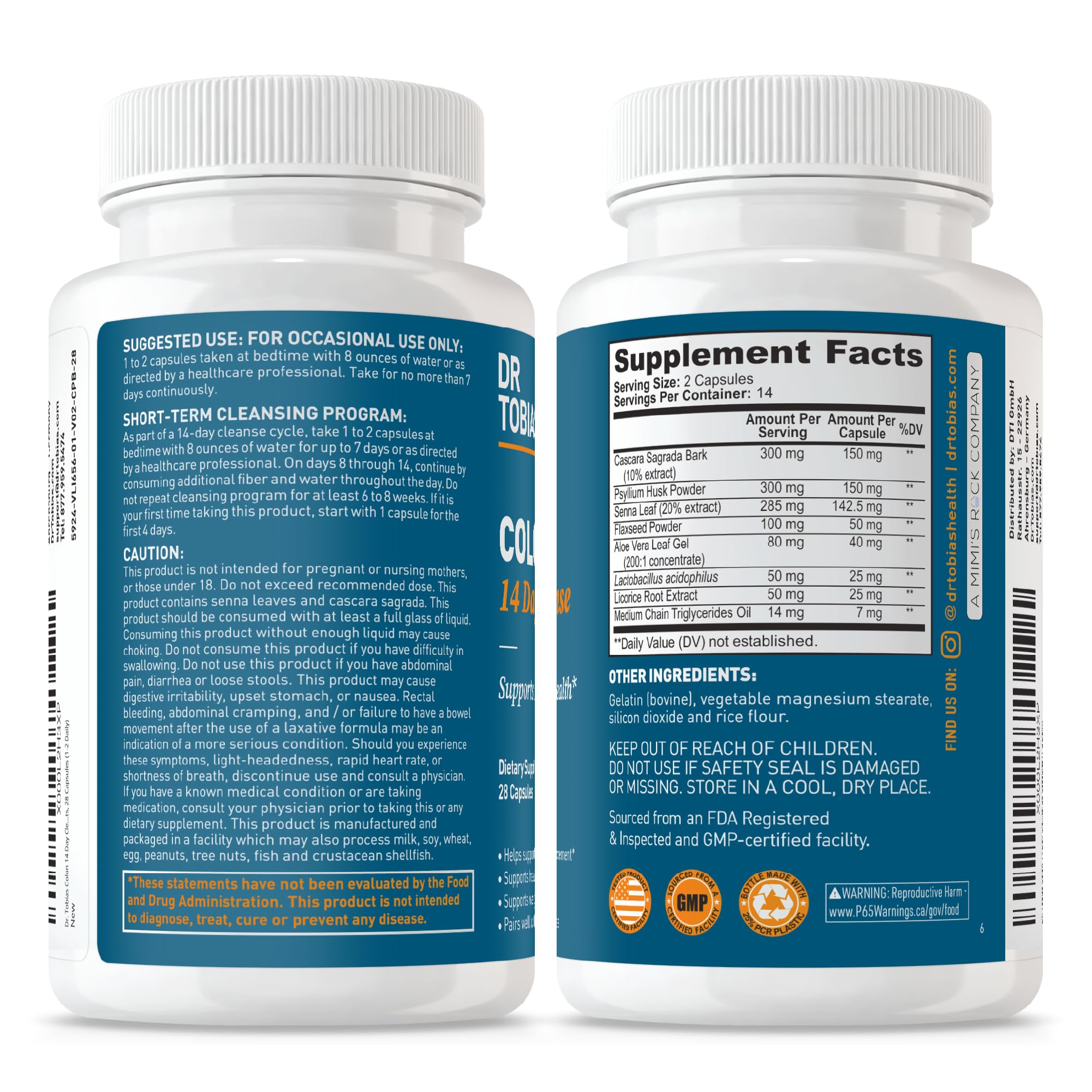 Non-GMO and GMP quality emphasis on label