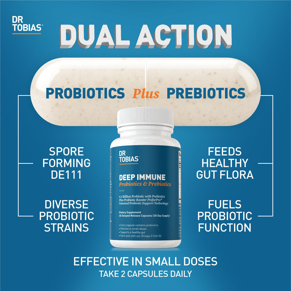 Close-up of probiotic capsules and bottle