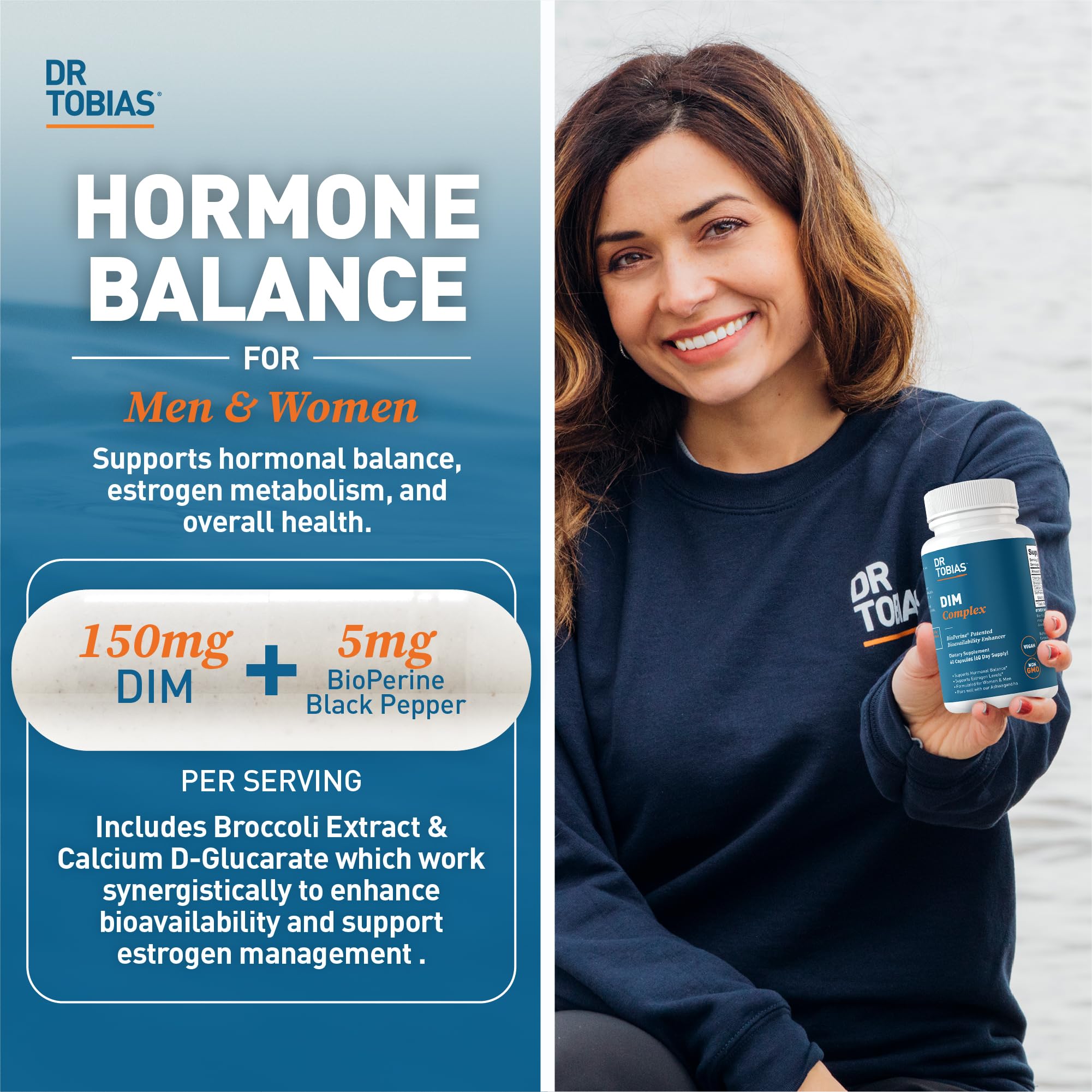 Label indicating vegan and non-GMO DIM supplement