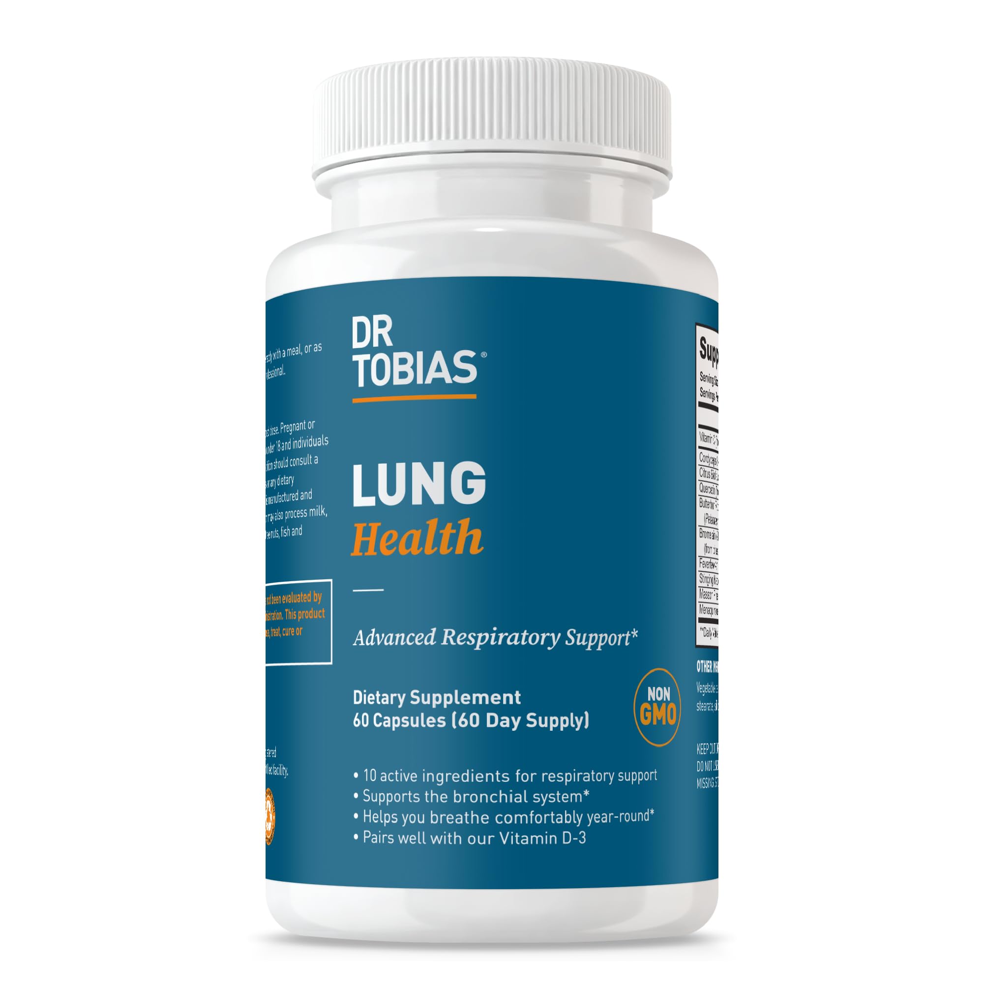 Dr. Tobias Lung Health supplement bottle - main product image