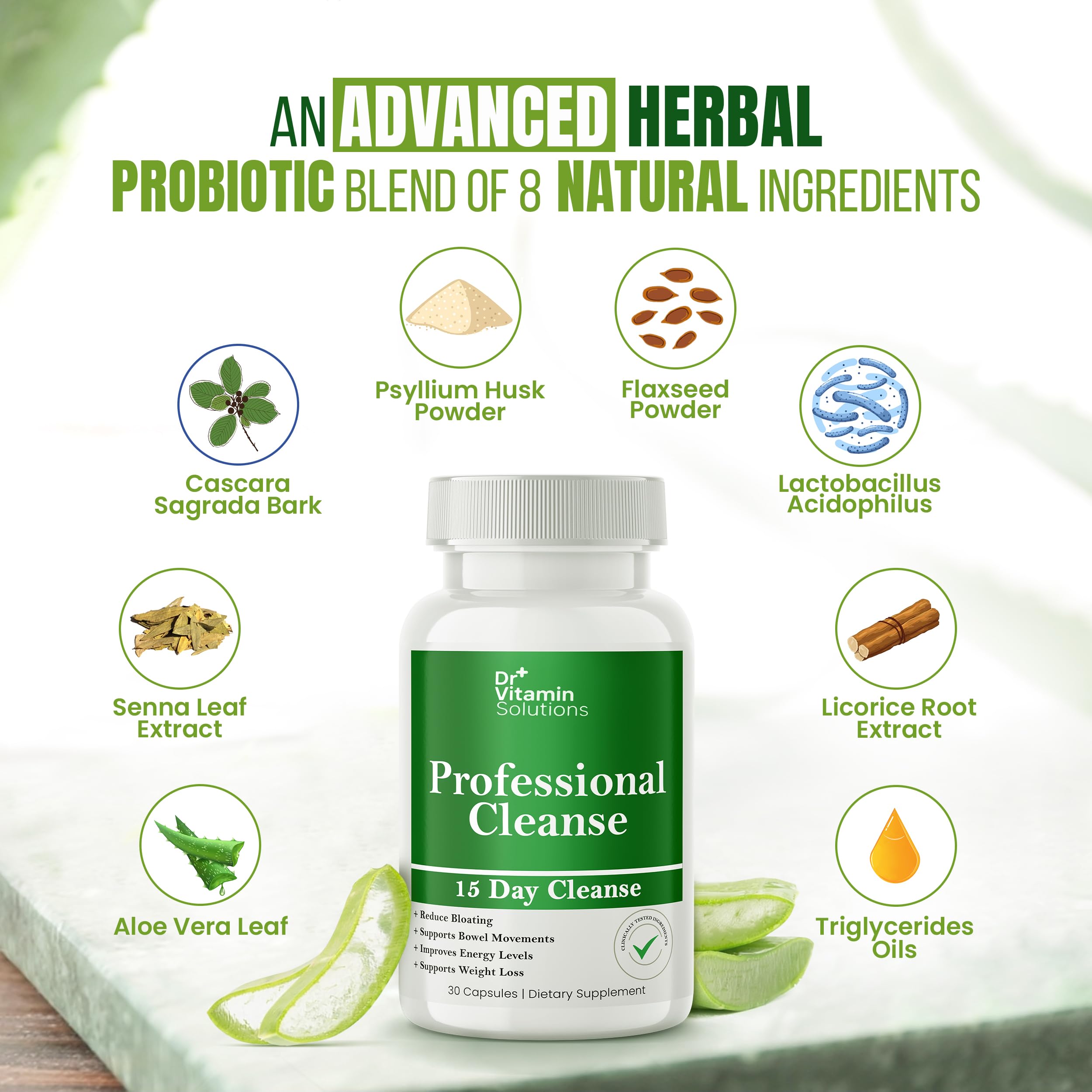 Lifestyle shot of a woman using the gut cleanse as part of a healthy routine