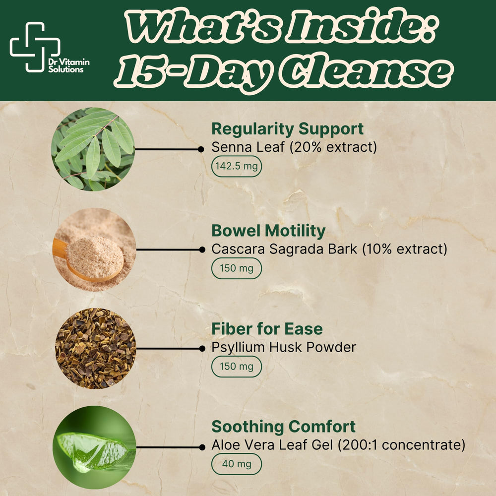 DR VITAMIN SOLUTIONS aloe vera leaf gel image suggests soothing digestive comfort.