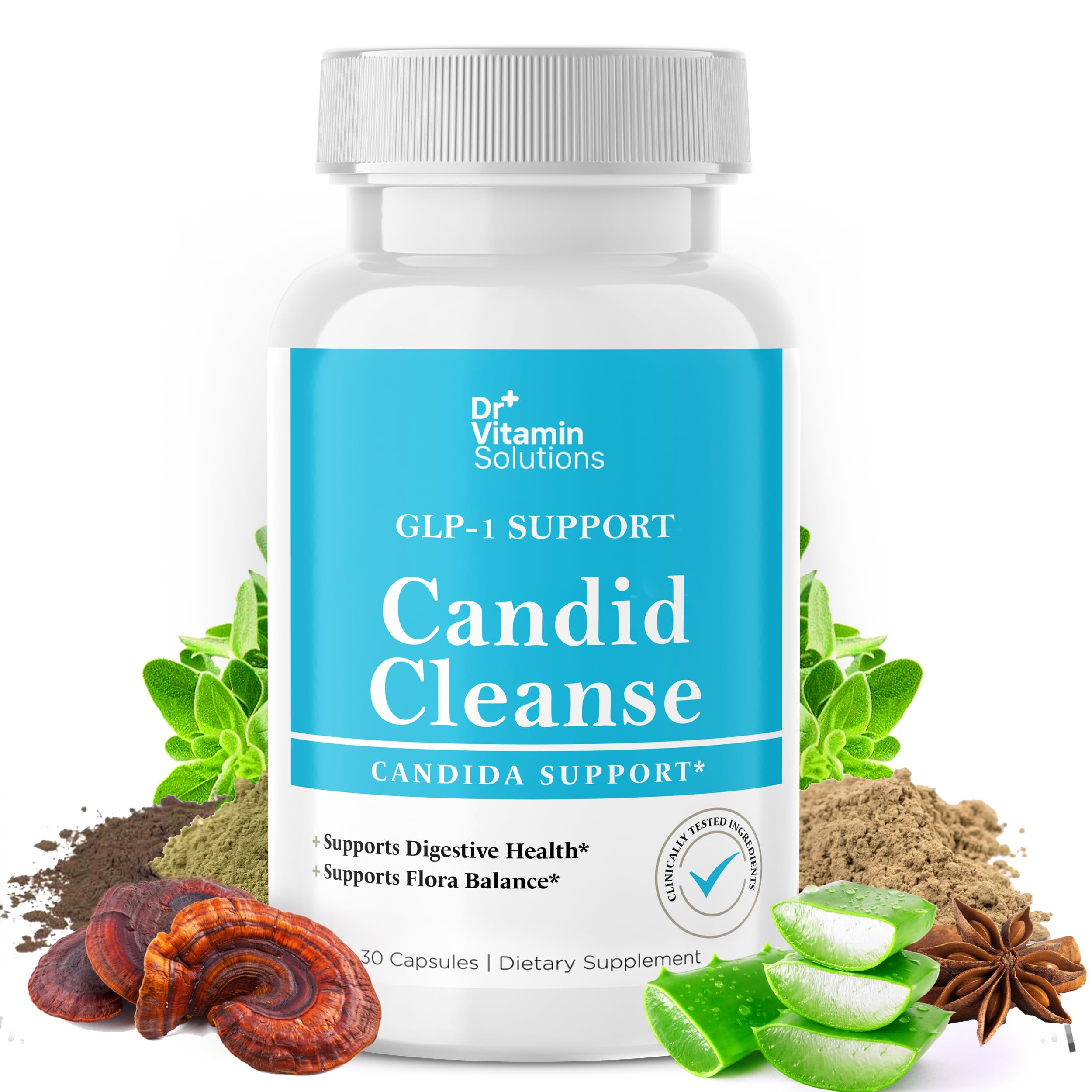 Dr Vitamin Solutions candid cleanse bottle with GLP-1 support ingredients