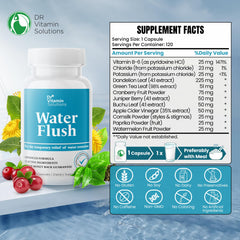 Close-up of the DR VITAMIN SOLUTIONS water pills bottle