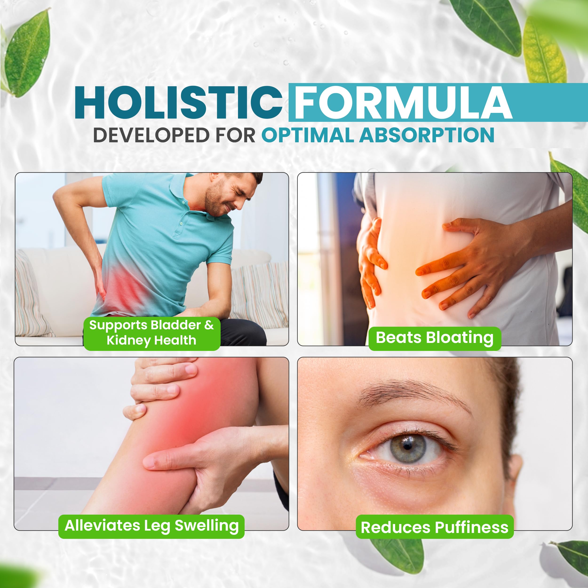 Water retention relief and weight control pills