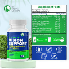 Close-up of Lutein and Zinc ingredients for macular health
