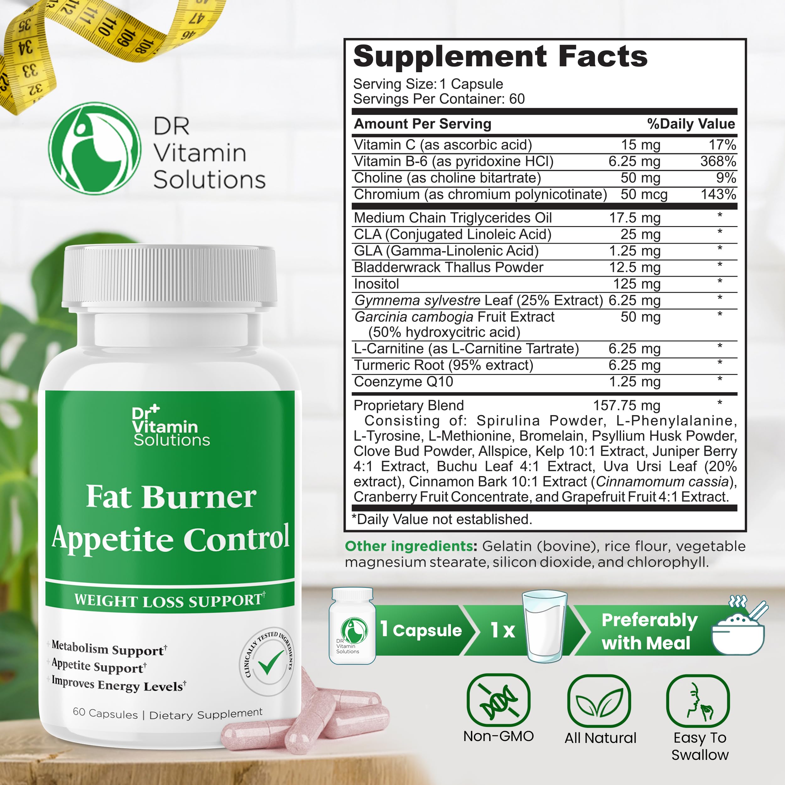 Product label of DR VITAMIN SOLUTIONS Fat Burner