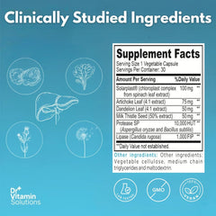Close-up of DR VITAMIN SOLUTIONS Liver Cleanse Detox bottle