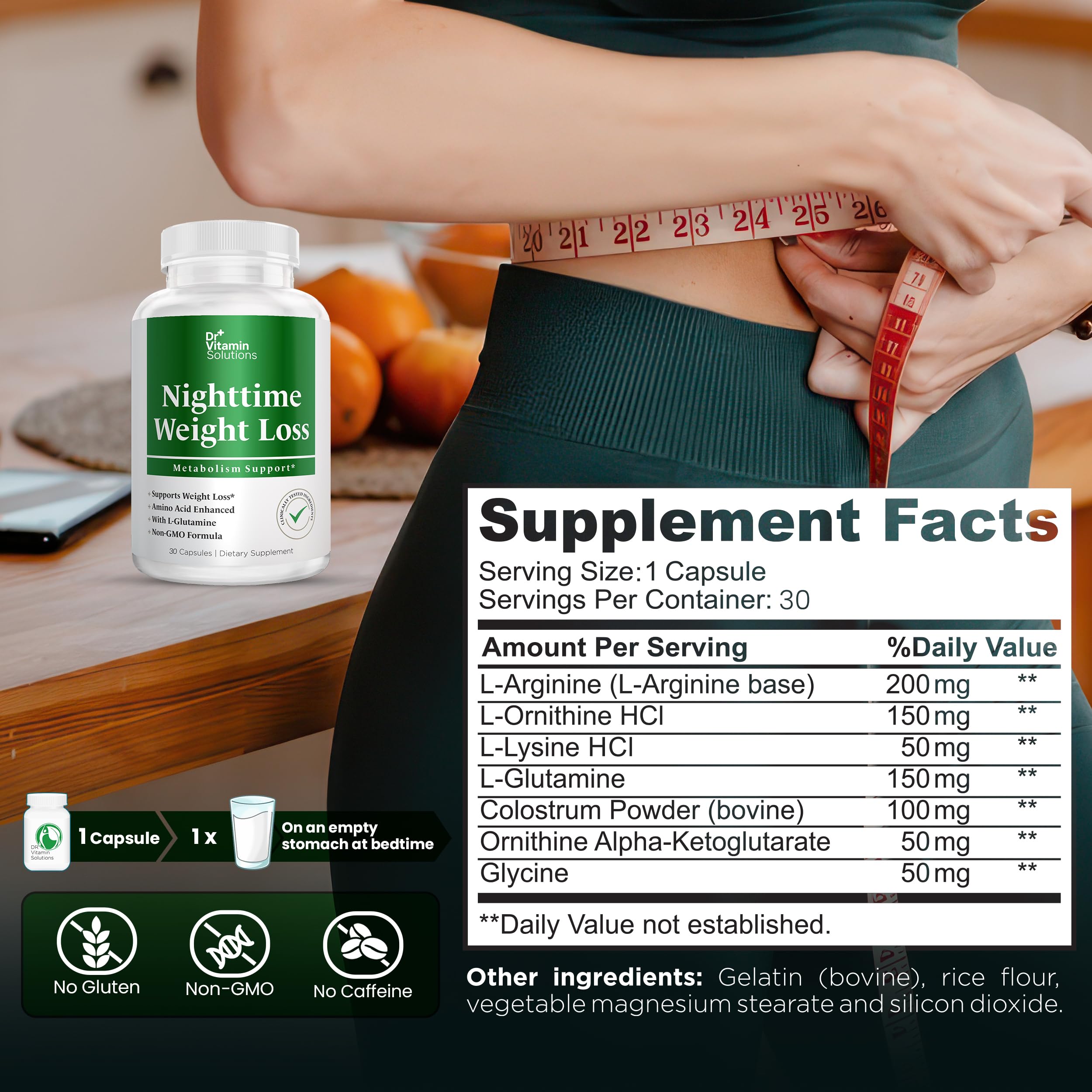 Close-up of Nighttime Fat Burner capsules