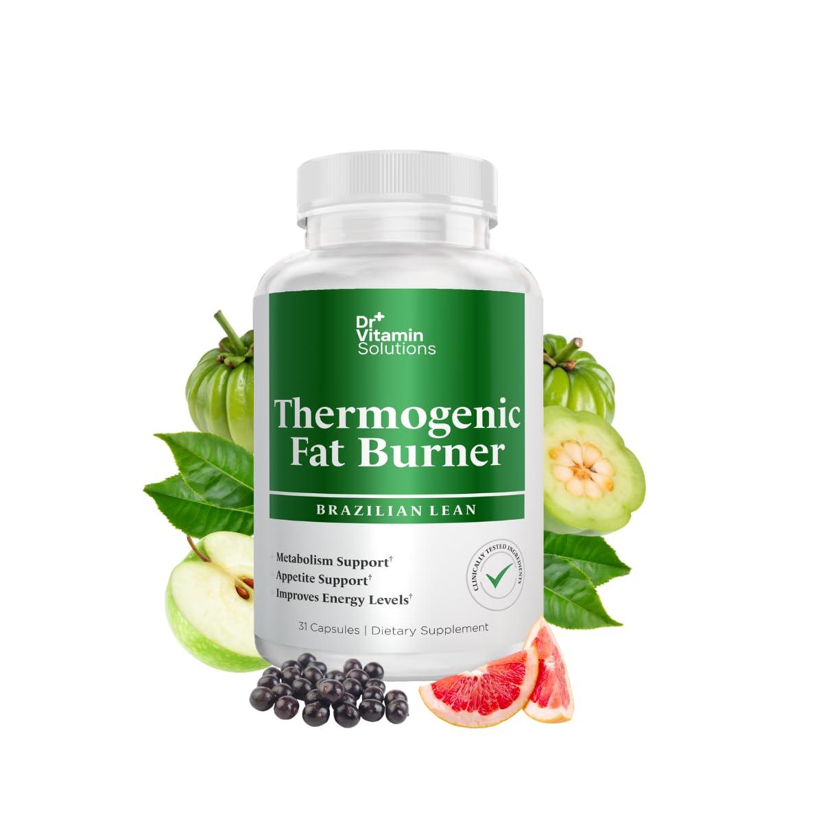 DR Vitamin Solutions Thermogenic Fat Burner bottle on a white background