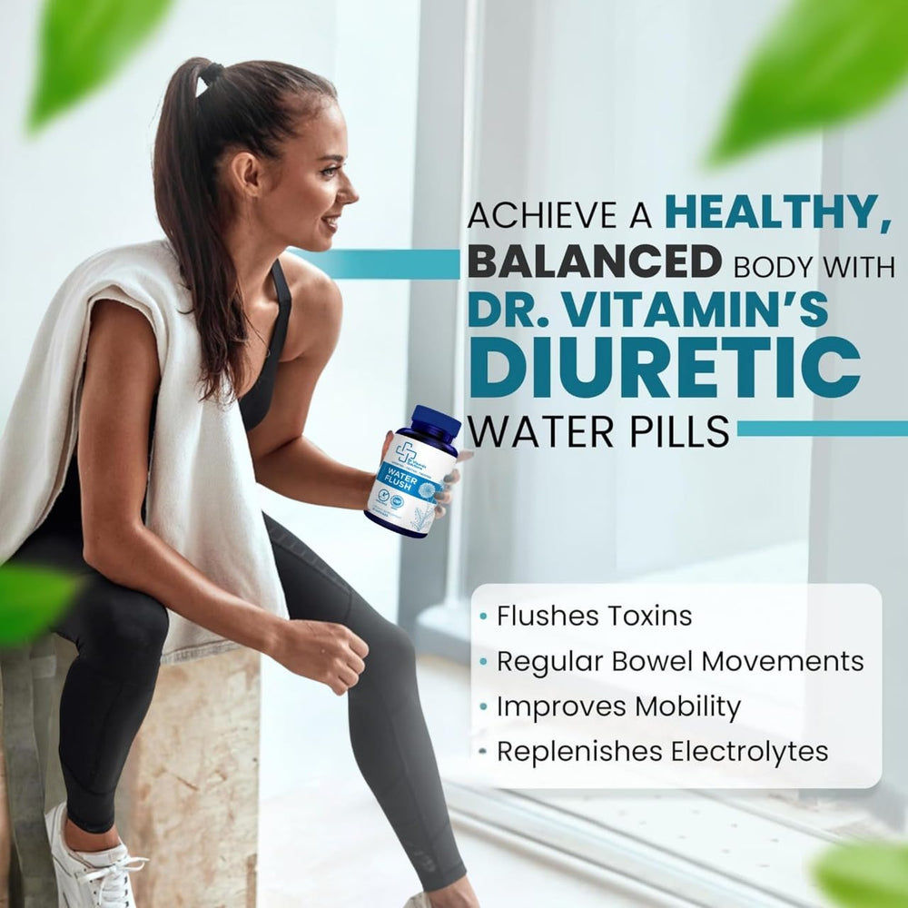 DR VITAMIN SOLUTIONS Water Flush potassium B6 tablets emphasize electrolyte awareness for balanced elimination