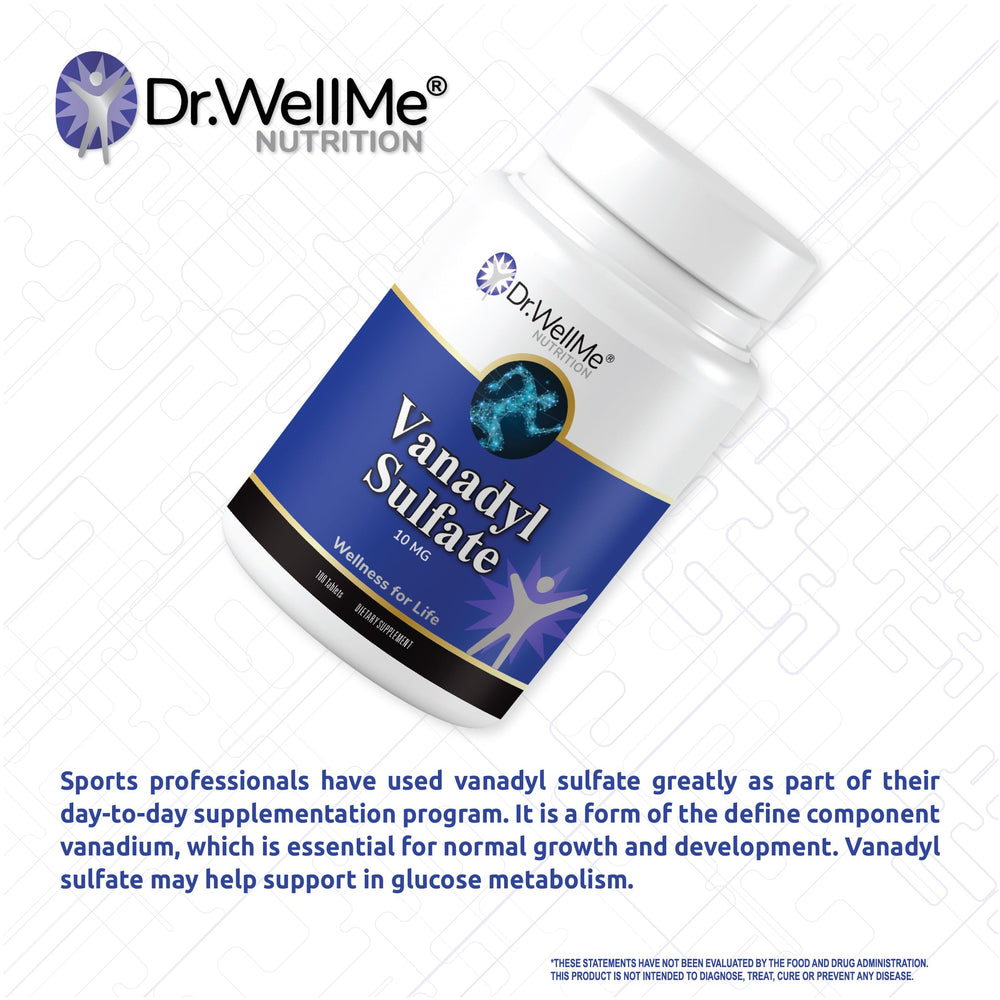 Certifications showing non-GMO and gluten-free features of Dr. WellMe Vanadyl Sulfate