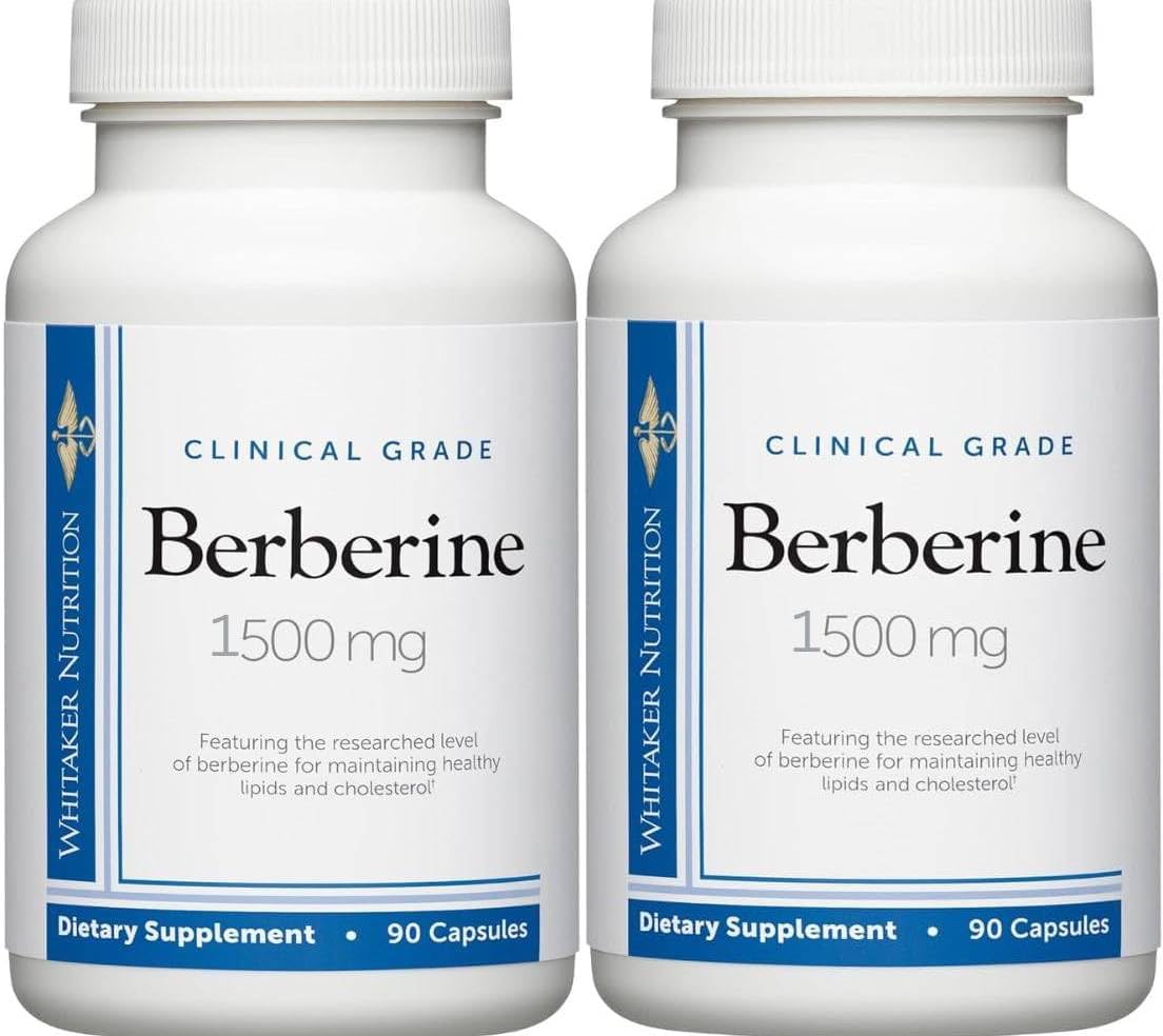 Front view of Dr. Whitaker Berberine bottle with 180-count