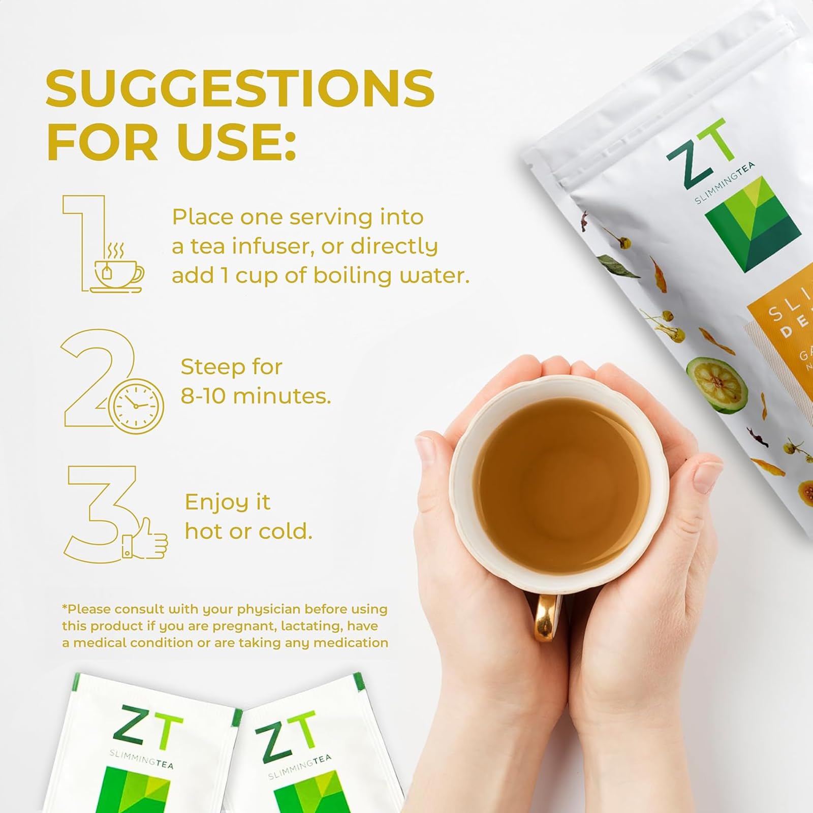 Dr. Zisman ZT Slimming Tea Garcinia Dreams packaging highlights detox and appetite cues