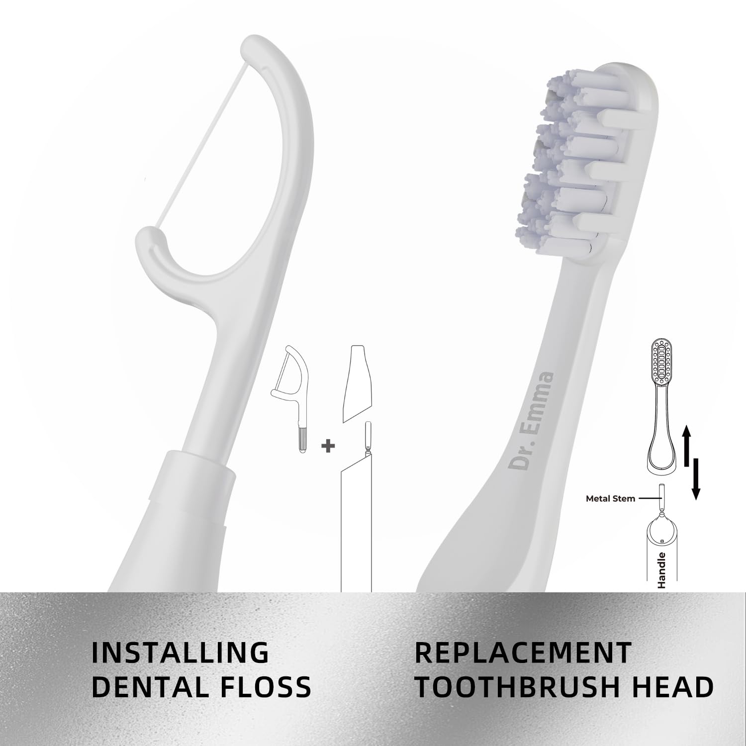 Ergonomic handle used between tight teeth