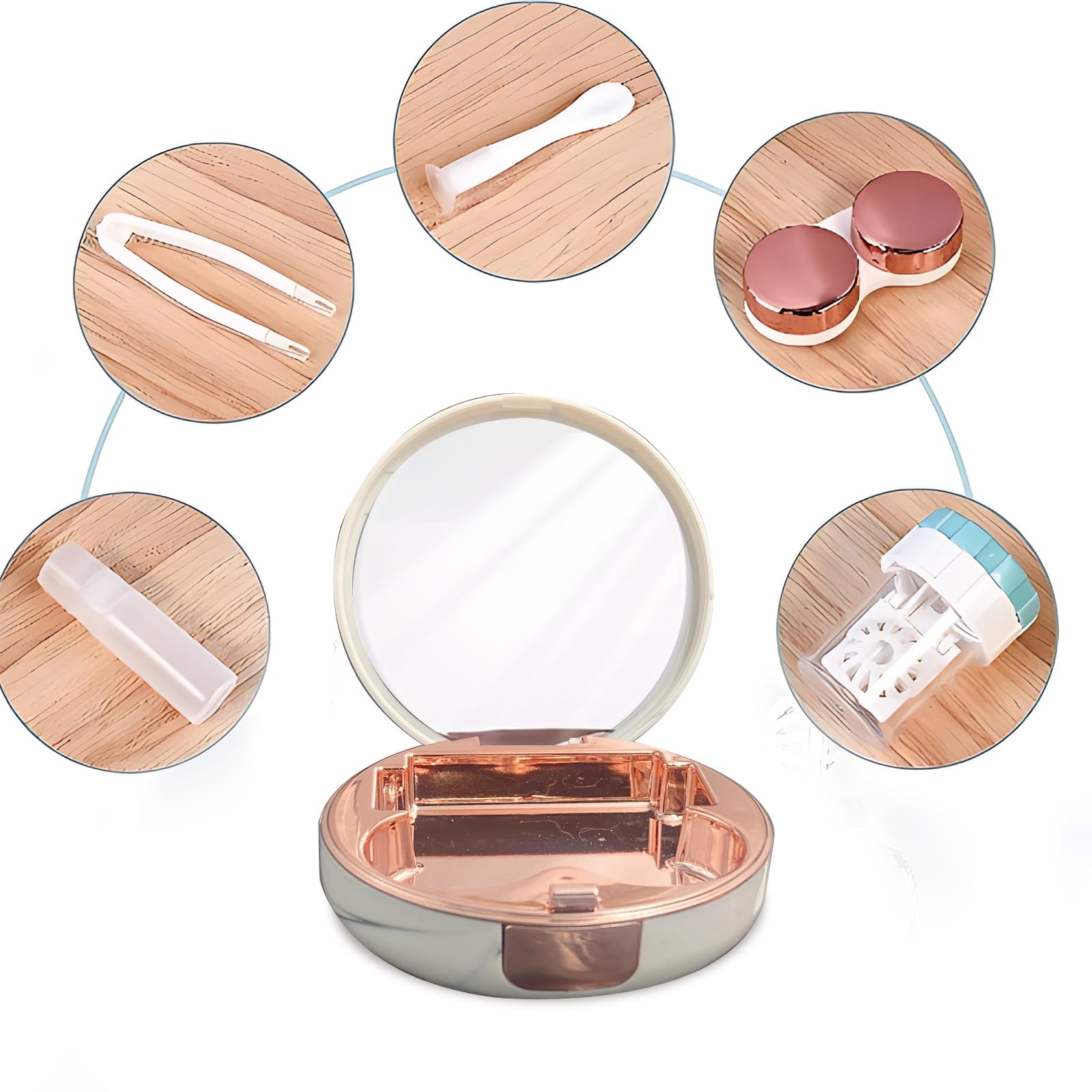 Marbled design contact lens case