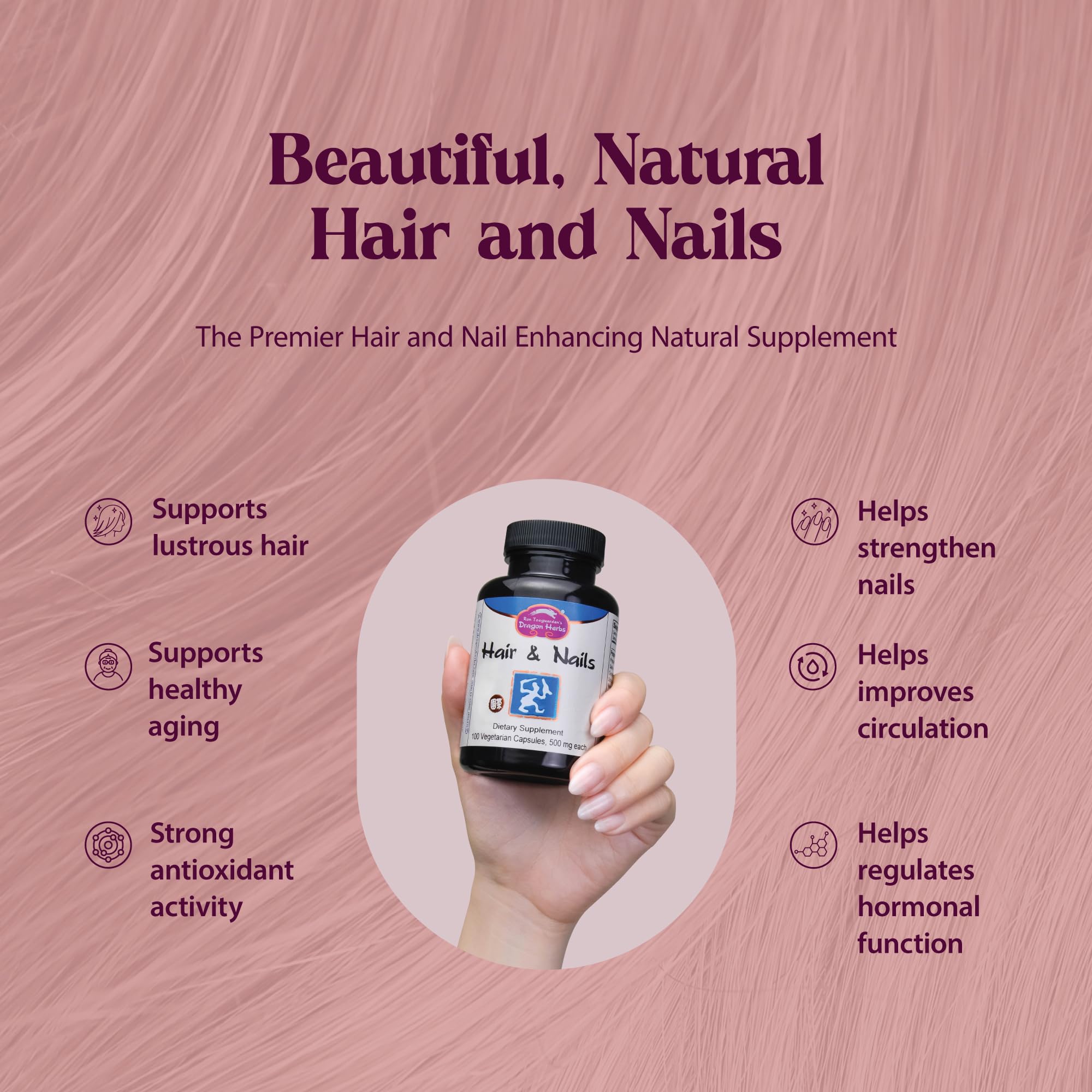 Close-up of hair and nails concept