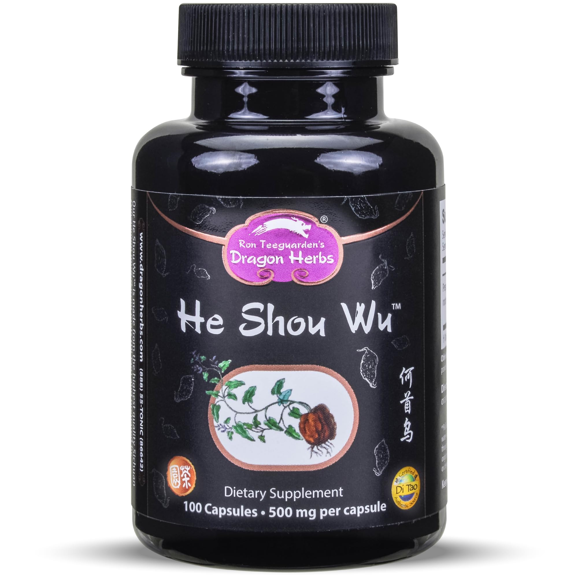 Dragon Herbs He Shou Wu bottle label
